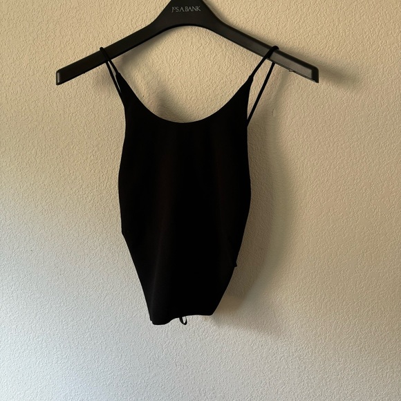 MOVING SALE, make an offer! | Black zip-back crop top, gold zipper - Picture 1 of 3